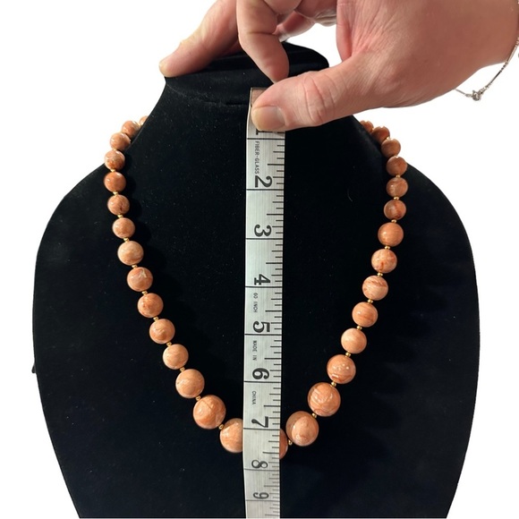 Vtg Signed Joan Rivers Peaches & Cream Graduated Glass Pearl Bead Necklace 24” - Picture 14 of 14